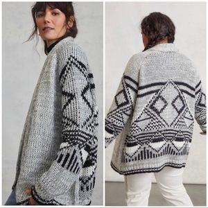 Anthropologie | Freesia Cardigan Size Small Boho Tribal Print Cozy Knit